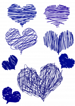 Clipart - blue hand drawn Heart