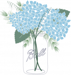 Shocking Mason Jar Clipart Blue Flower Picture Of Coloring Page ...