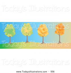 Clipart of a Series of the Same Tree Changing from Summer to ...