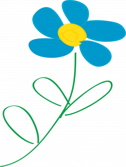 Clipart - Whimsical Blue Flower