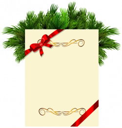 Christmas Blank with Pine Branches PNG Clipart Picture | Странички ...