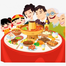 Meal Clipart Family Dinner - Chinese New Year Reunion Dinner ...