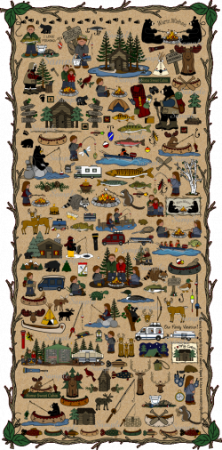Country Cabin Camping & Fishing Graphics and Clipart Collection | On ...