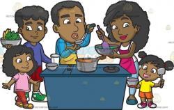 cooking Men Families - A Black Family Cooking A Meal ...