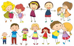 Family Free content Clip art - Hand-painted cartoon playing games ...
