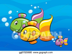 Stock Illustration - Tropical fish family. Clipart ...