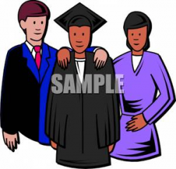 An Ethnic Family At Graduation - Royalty Free Clipart Picture