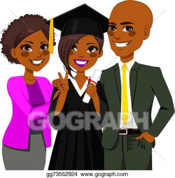Vector Clipart - African american family graduation day ...