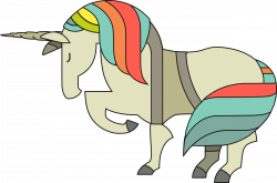 Clipart - Unicorn with rainbow mane