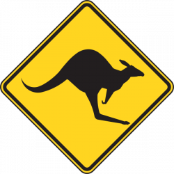 Kangaroo Warning Sign Clip Art at Clker.com - vector clip art online ...