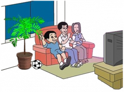 Television Cartoon Clip art - Cartoon family watching TV PNG 669*500 ...
