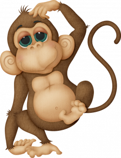 Monkey funny on one foot scratching head | clip art | Pinterest ...
