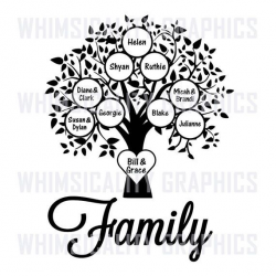 Family Tree Templates Bundle Svg Dxf Png Eps Digital ...