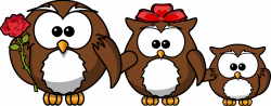 Clipart - Family of owls