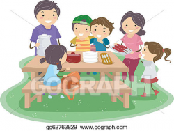 Vector Art - Family picnic. Clipart Drawing gg62763829 - GoGraph