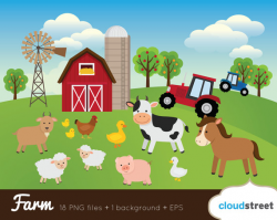BUY 2 GET 1 FREE Farm Clipart / Farm Animal Clipart / barnyard