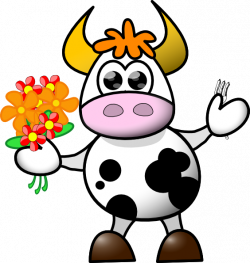 Cow With Flowers And Fork Clip Art at Clker.com - vector clip art ...