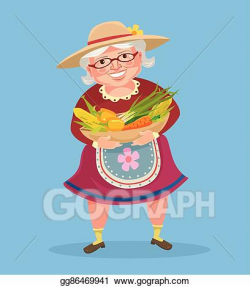 Vector Clipart - Grandmother farmer. Vector Illustration ...