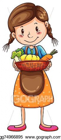 Vector Illustration - A simple drawing of a farm girl. Stock ...