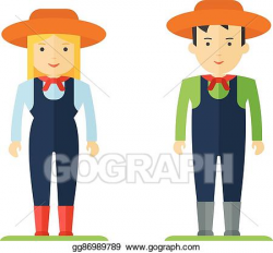 EPS Vector - Profession farmer man and woman. Stock Clipart ...