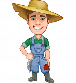 A farmer man vector character illustrated in typical clothes for ...