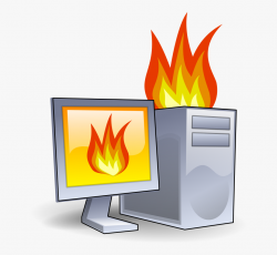 Computer On Fire - Computer On Fire Icon, Cliparts ...