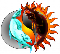 28+ Collection of Yin Yang Fire And Ice Drawing | High quality, free ...