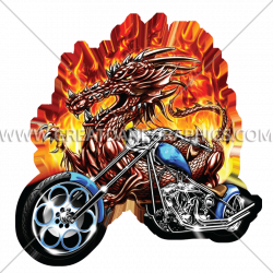 Dragon Motorcycle | Production Ready Artwork for T-Shirt Printing