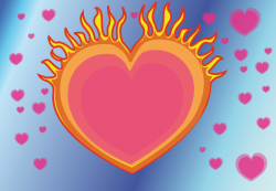 Clipart - heart on fire