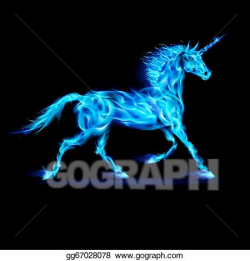 Vector Art - Fire unicorn. EPS clipart gg67028078 - GoGraph