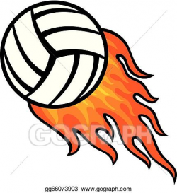 EPS Vector - Volleyball ball in fire. Stock Clipart ...