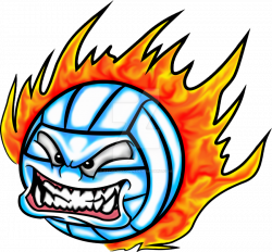 Volleyball On Fire Clipart