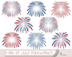 Fourth of July Fireworks Clipart, July 4th Clipart, 4th of ...