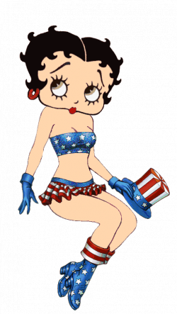 betty boop | Animated gif of patriotic Betty Boop with glittering ...