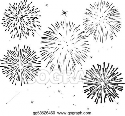 EPS Illustration - Black and white fireworks . Vector ...