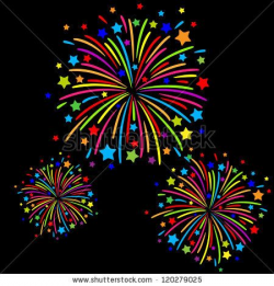 Colorful firework on black background - stock vector | dd ...