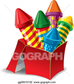 EPS Vector - Fireworks in the box. Stock Clipart ...