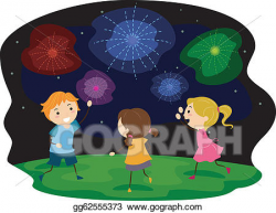 Vector Art - Fireworks display. EPS clipart gg62555373 - GoGraph