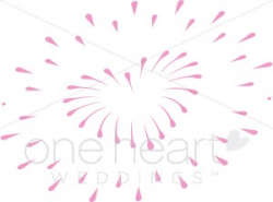 Pink Heart Fireworks Clipart | Summer Wedding Clipart
