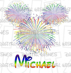 Wishes Fireworks Mickey Mouse head ears Digital Iron on transfer clip art  image INSTANT DOWNLOAD DIY for Shirt
