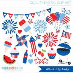 Independence Day Party, 4th of July Clipart, BBQ, USA ...