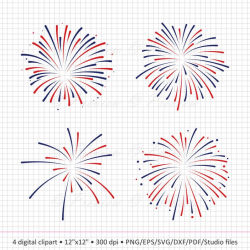 Buy 2 Get 1 Free! Digital Clipart Fireworks Monogram, silhouettes  scrapbooking for cricut, modern images png/eps/svg/dxf/pdf/studio files