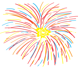 OnlineLabels Clip Art - Abstract Fireworks Colorful Lineart
