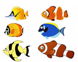 Fish Clip art, Ocean Fish ClipArt, Fish PNG, Cartoon Fish Clip Art, Instant  download Clip Art, 6 Digital fish