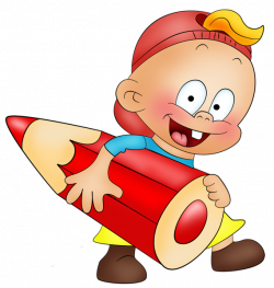 Little Boy with Pencil Cartoon Free Clipart | Gallery Yopriceville ...