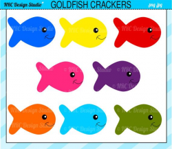 Cute Fish Clip Art - Goldfish Crackers Clip Art - Digital ...