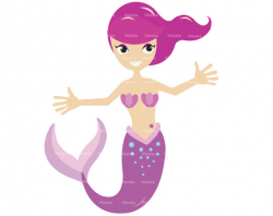 Mermaid clip art digital clipart girls fish ocean mermaid ...