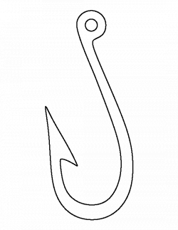 Fish hook pattern. Use the printable outline for crafts, creating ...