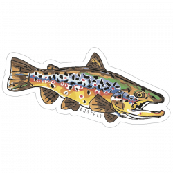 Postfly Artsy Trout - Fly Fishing Stickers and Decals