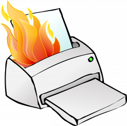 Clipart - Printer on fire